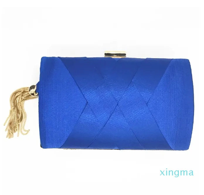 Middagsväska Ny handgjord tofs Pendant Evening Bag Stora Kapacitet Klänning Väska Silk Clutch2022