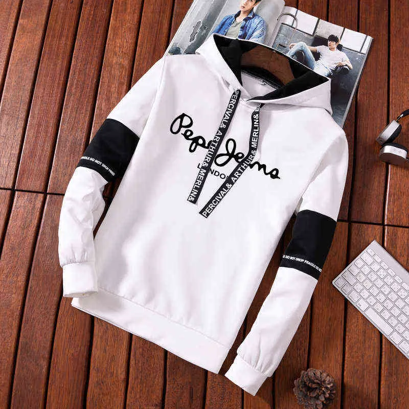 Mens Pepe Print Hoodie Long Sleeve Hooded Sweatshirt Hip Hop