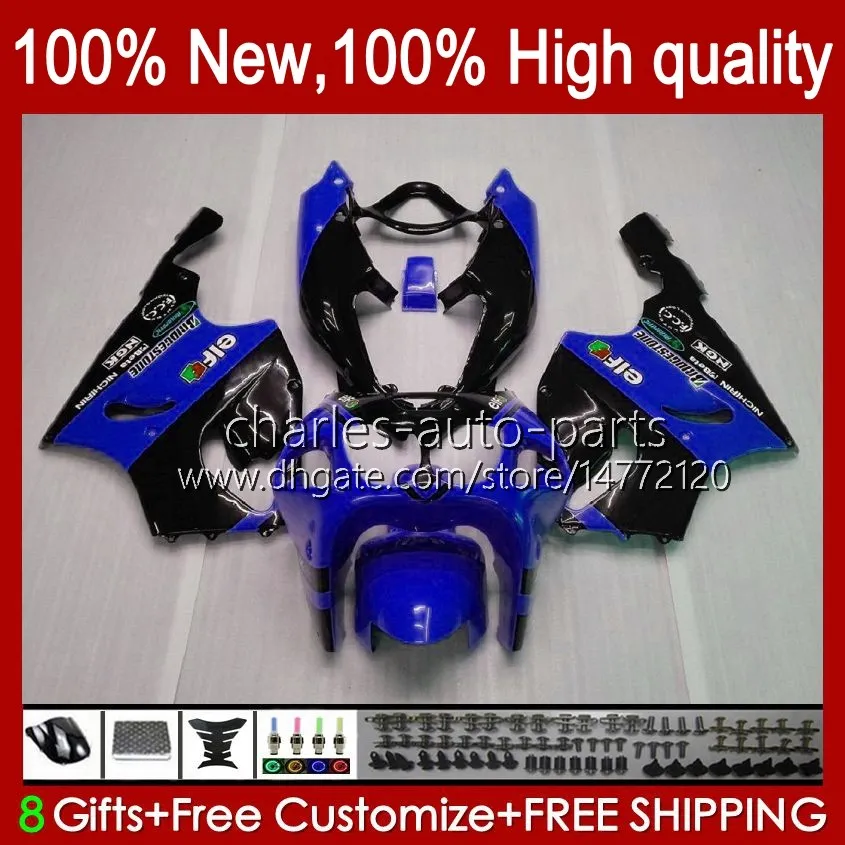 Corpo Preto para Kawasaki Ninja Blue Lustroso ZX7R ZX750 ZX-7R ZX 7 R ZX 750 28HC.127 ZX 75 96 97 98 99 00 01 01 03 ZX-750 1996 1998 1999 2003 Kit de justo