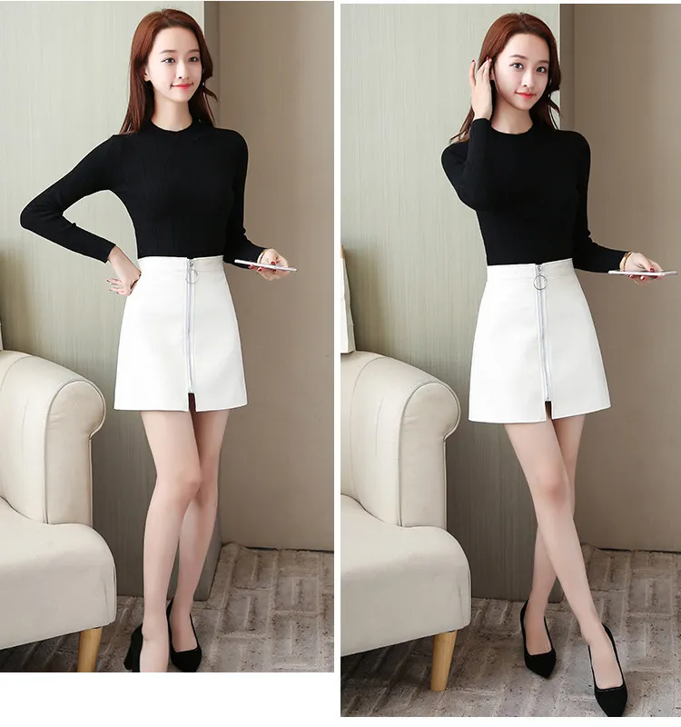 Elegant High-Waisted PU Leather mini skirt for Women