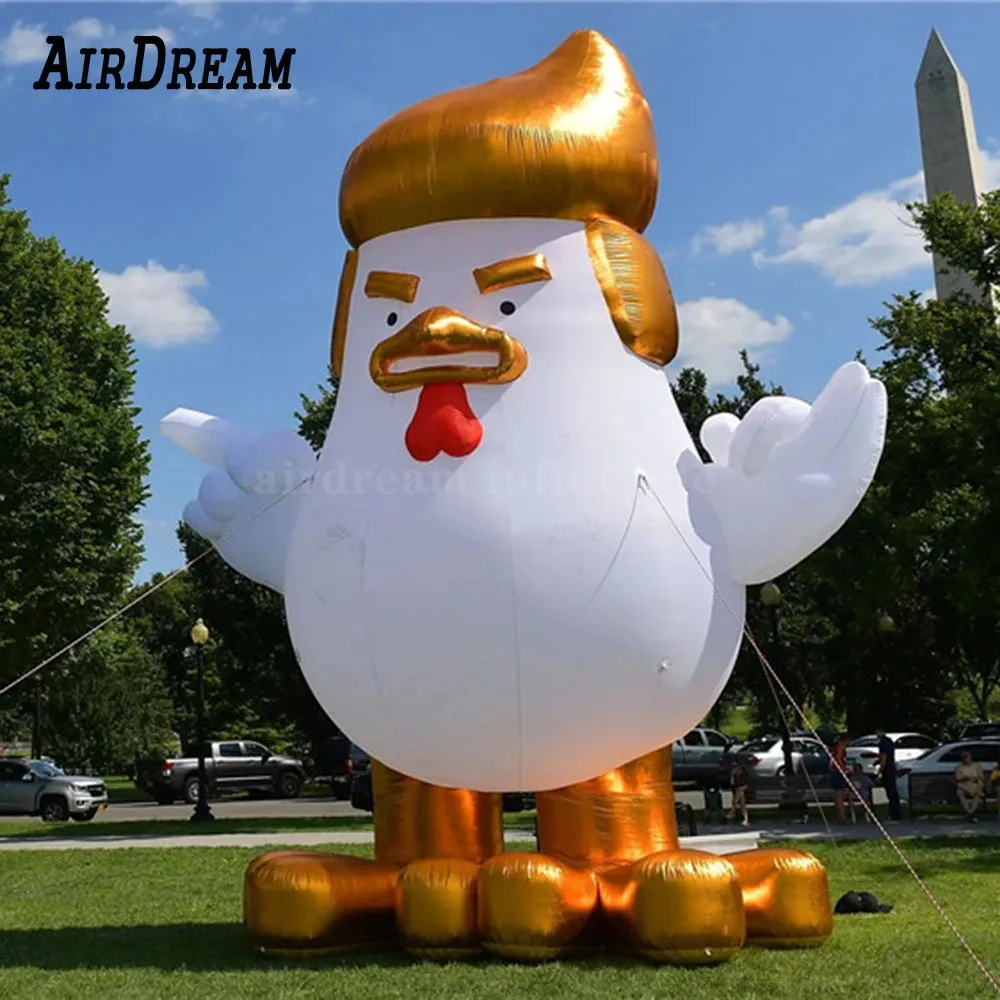 عالية الجودة نفخ الدجاج تركيا الدجاجة في الهواء الطلق بالون الكرتون الديكور مع الشعر الذهبي شقراء للإعلان