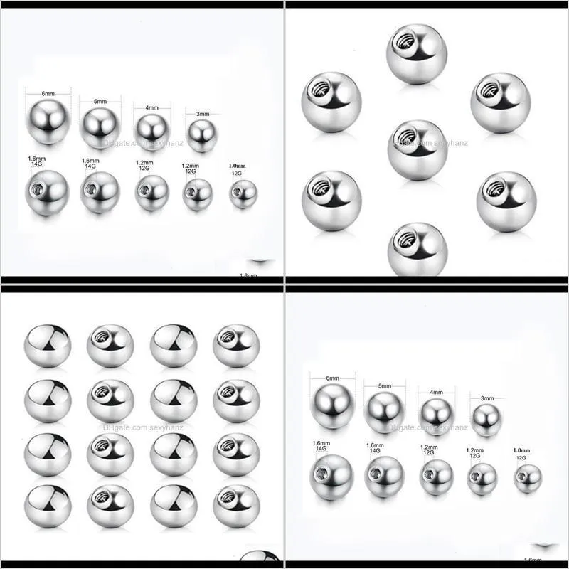 puncture accsori eyebrow nose tongue nail navel ring replacement 16g 14g stainls steel ball