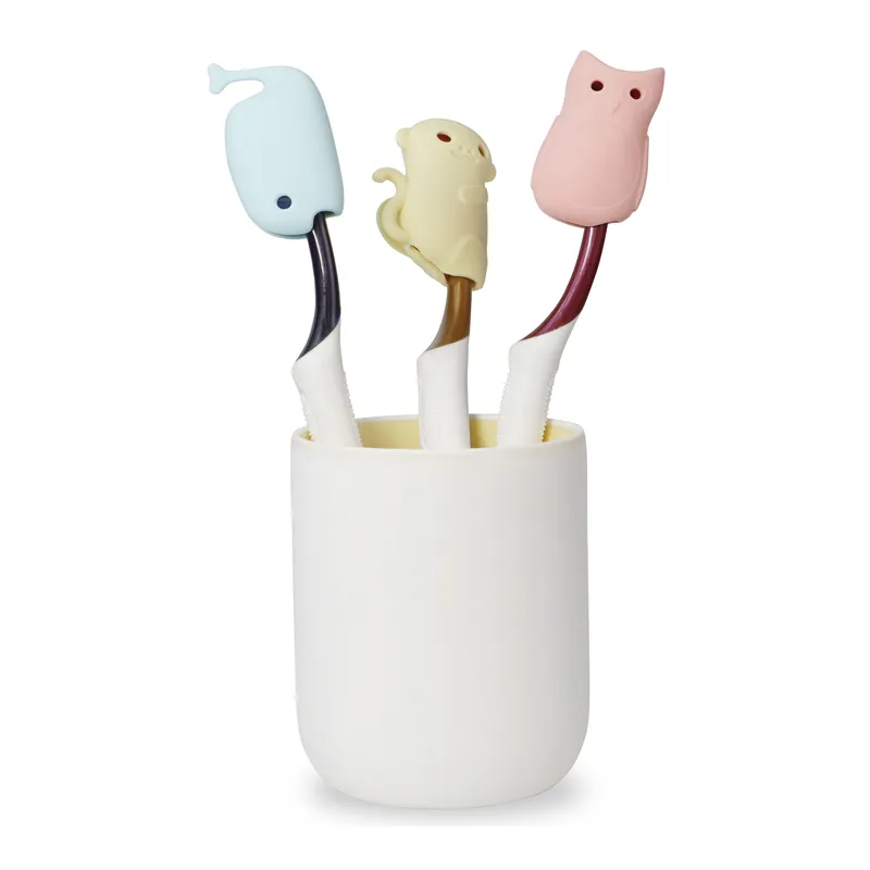 Silicone Toothbrush Holder Miniso Cute Animal Design Suction Cup Cover