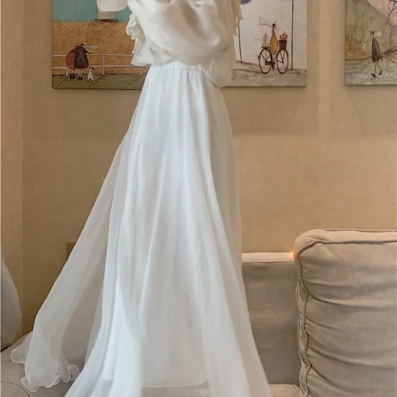 Korobov Koreański elegancki wysoki talia kobiety spódnice New Arrival A-Line Faldas Mujer Boho Beach Style Lato Długie Spódnica Kobiet 210430