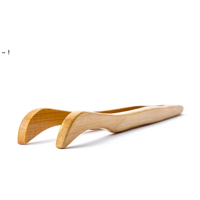 Trä te Clip Enkel Hushåll Teas Set Verktyg Teacup Bent Clips Portable Bambu Naturliga Färg Tillbehör 18cm RRD11237