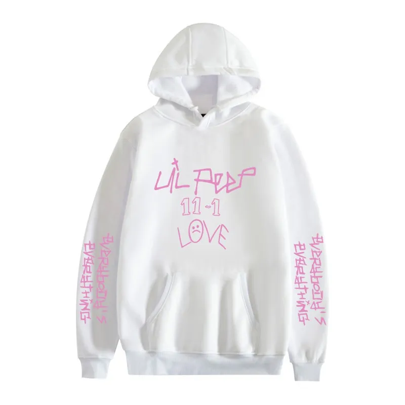 2021 Aşk Lil Peep Hoodie Kazak Erkekler Için Kazak Pamuk Polar Büyük Boy Gevşek Rahat Streetwear Hiphop Açık Hoodies Y0319