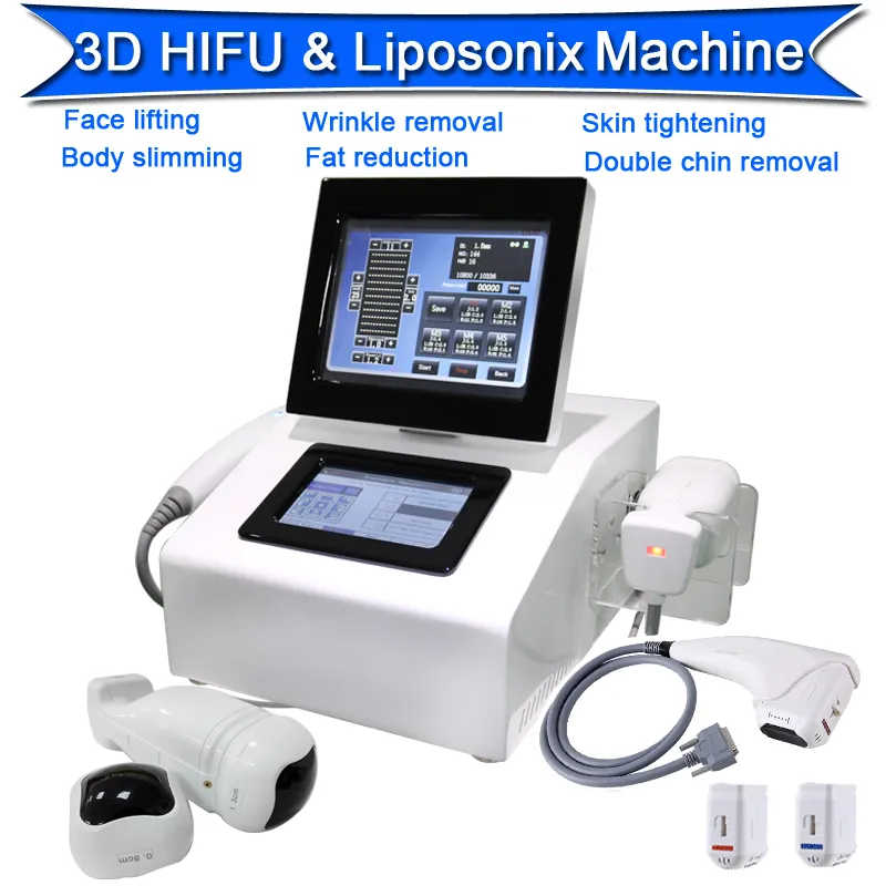 2D 3D HIFU Liposonix Body Slimming High Intensity Focused Ultraljud Wrinkle Removal Face Lifting Beauty Machine