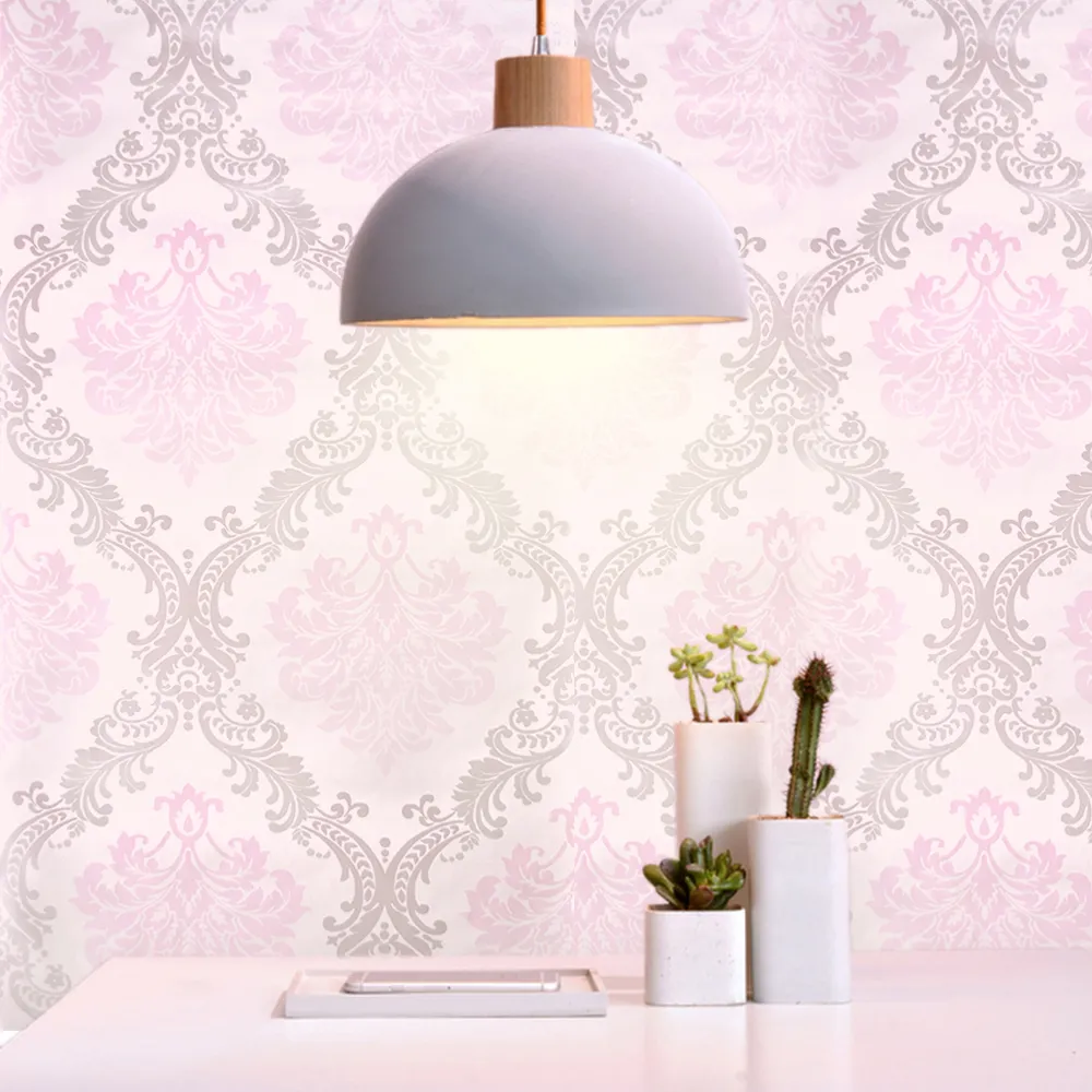 Yazi 반짝이 보라색 컬러 사랑스러운 귀여운 핑크 벽지 여자 침실 벽 장식
