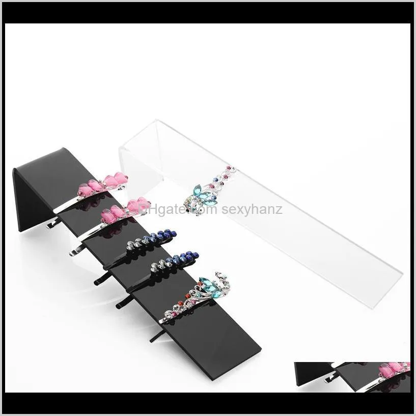 black clear flat acrylic display stand jewelry hairpin 20cm shelf storage rack jewelry holder headband hairpin holder headdress display