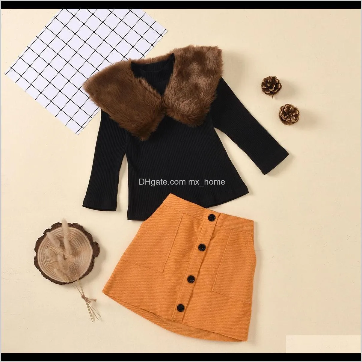 polar fleece stand collar solid color hanging sweater open pocket short skirt two-piece super classic fashion girl suit shipping
