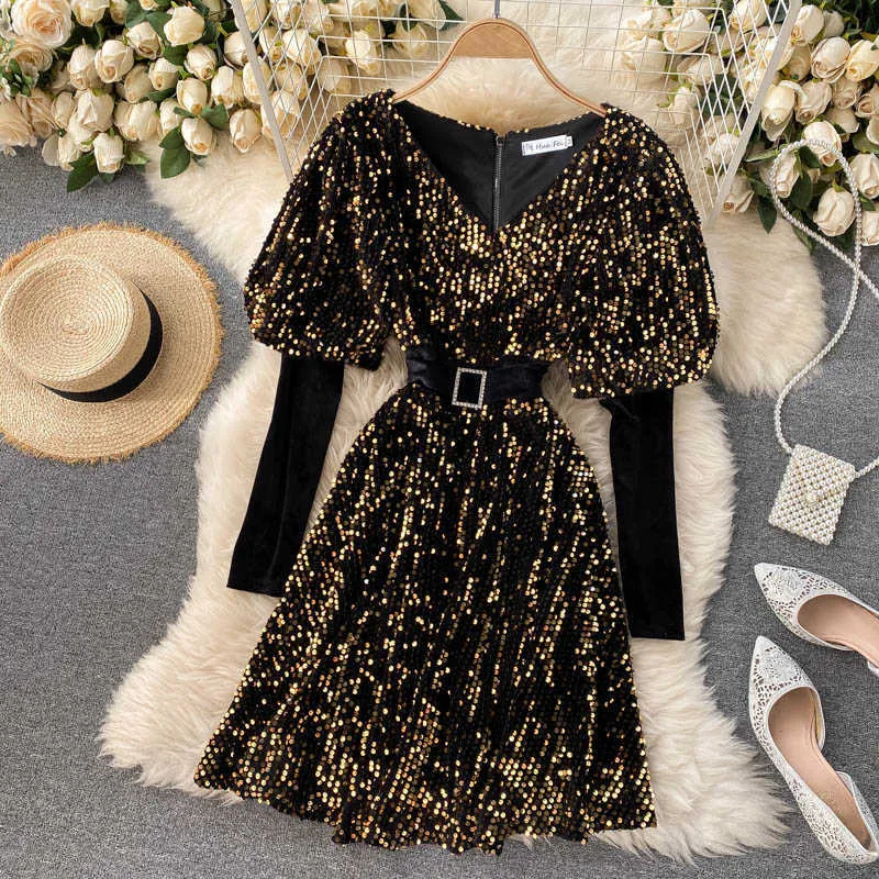 Lady Fashion Bling Glitter Mini A Line Dress Long... From Jiao02, $24.75 In  Bulk | DHgate.Com
