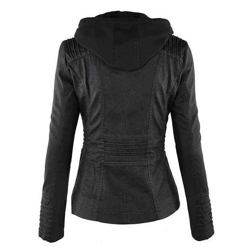 Agnese hooded leather jacket clearance
