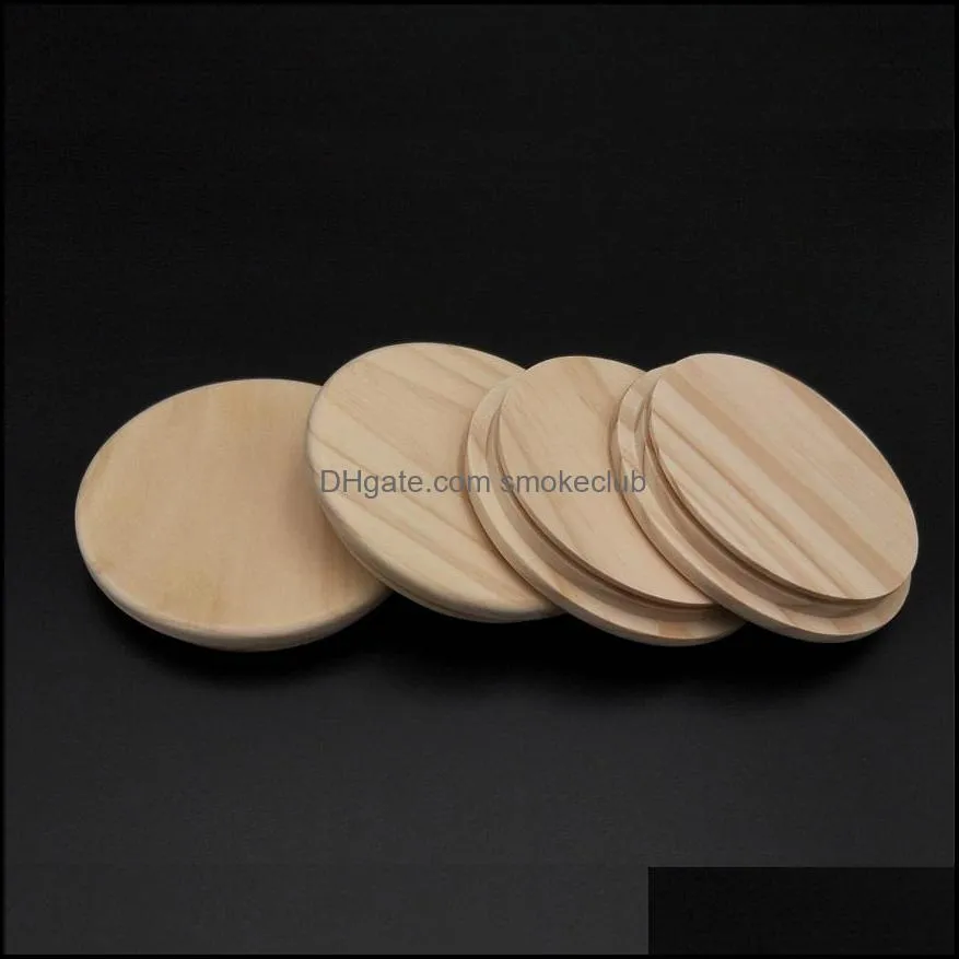 Sealed Wooden cover Natural Environmentally Friendly Bamboo Cup Coaster Barrel Lid Seal Cover Mug Storage tanksCover