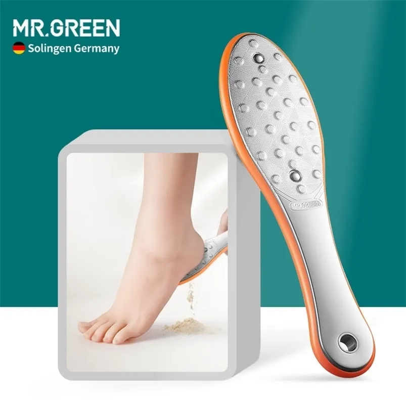 Mr.Green ملف القدم / عرموز / مكشطة أدوات باديكير المهنية أقدام القدم الرعاية الكالس الميت الجلد مزيل الفولاذ المقاوم للصدأ مزدوجة الجانبين 220301