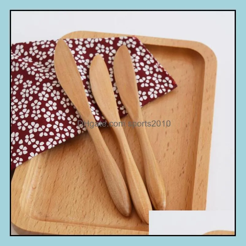 Wooden Utensil Cutlery Butter Knife Cheese Dessert Jam Spreader Breakfast Tool Japanese Style Tableware butter knives LX1287