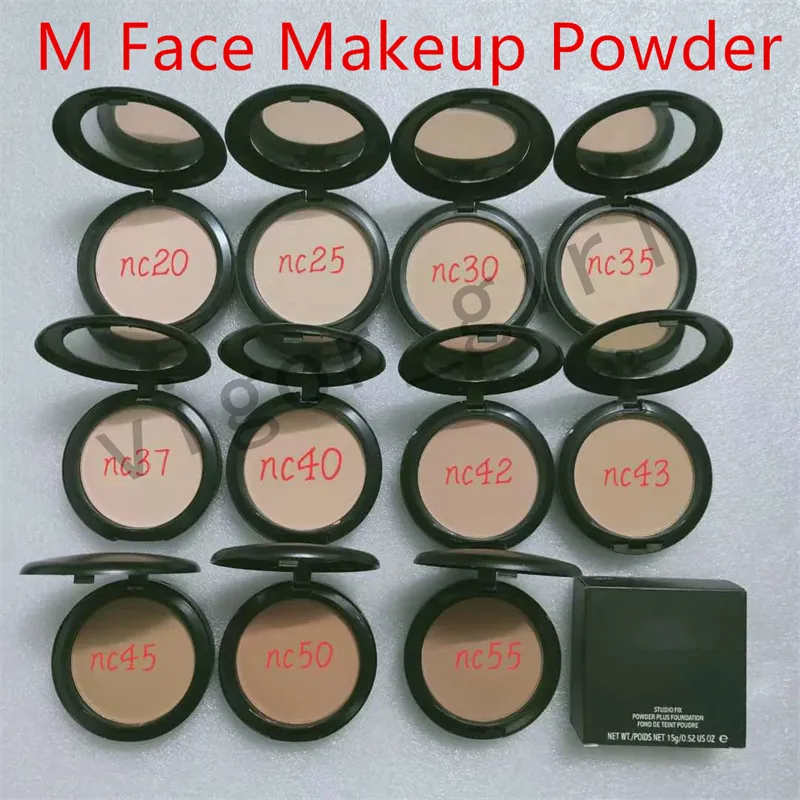 Face Powder Makeup Plus Foundation Pressed Matte Natural Make Up Ciprie per il viso Facile da indossare 15g NC