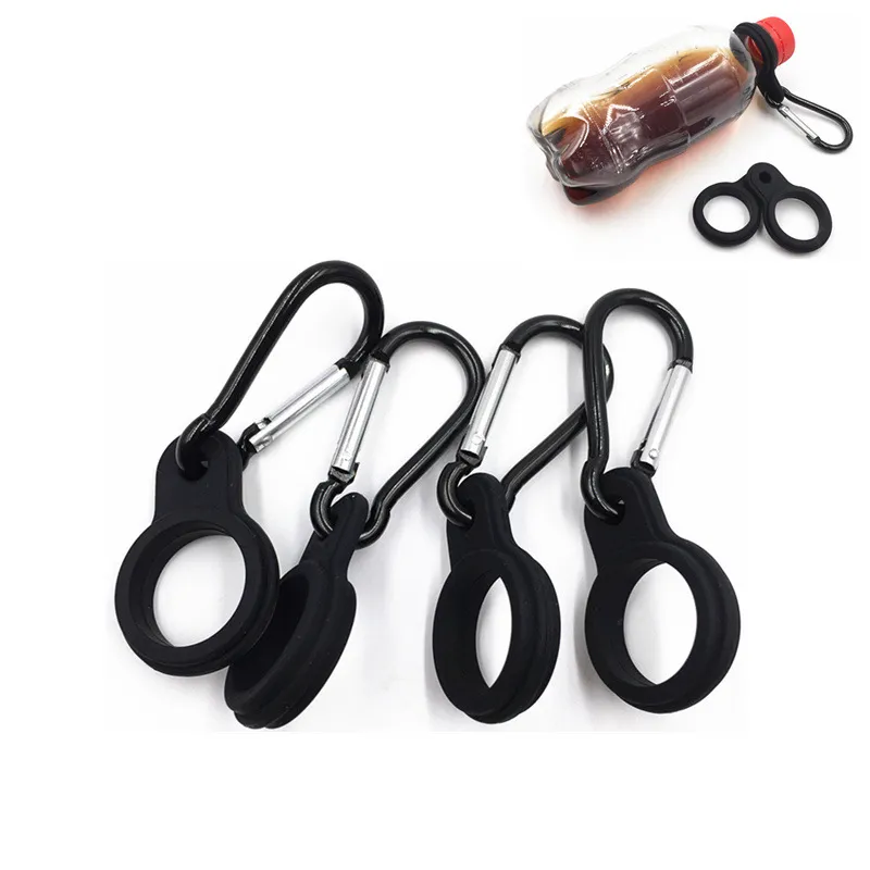 Hot Sports Kettle Buckle Outdoor Carabiner Water Bottle Holder Camping Hiking Tool Aluminum Rubber Buckle Hook
