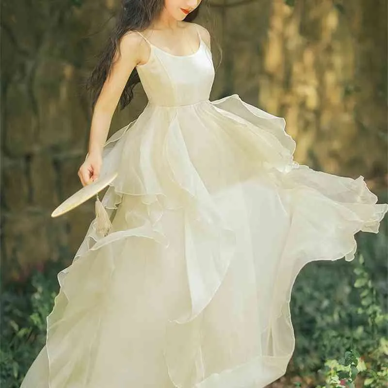 knee length dresses for ladies Silver Lines Maxi Dress-Beige L main image 1
