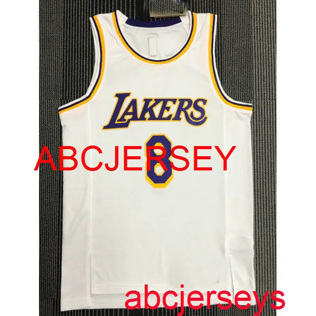 Colete de basquete masculino 8# Bryant branco 75th retrô S,M,L,XL,XG