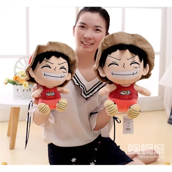 1pc 30cm 45cm Cartoon One Piece Monkey D Luffy Plush Doll Fylld Toy Kids Girl Boy Spädbarn Creative Festival Gift Q0727