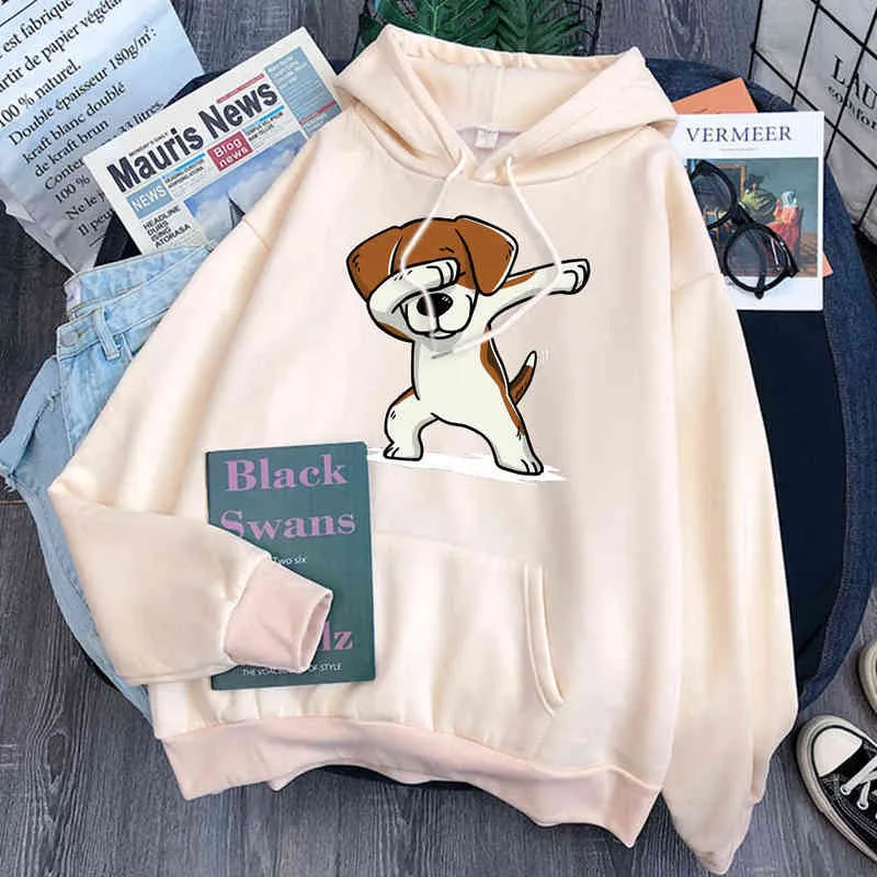 Hip Hop Cool Dog Man Sweatshirt Pocket Fleece Casual Hooded Streetwear Mens Cartoons Comfortable Hoody Top Punk Anime Sweatshirt H1227