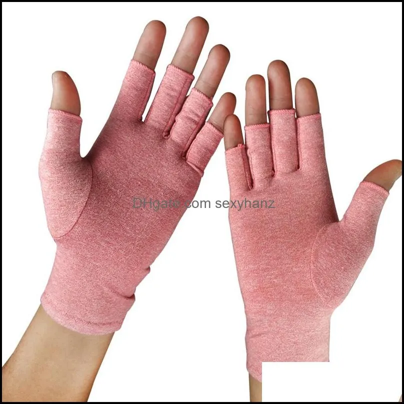 1Pair Compression Arthritis Gloves For Women Men Open Fingers Pain Relief Pressure Gloves Thin Breathable Cycling Fitness Mitten