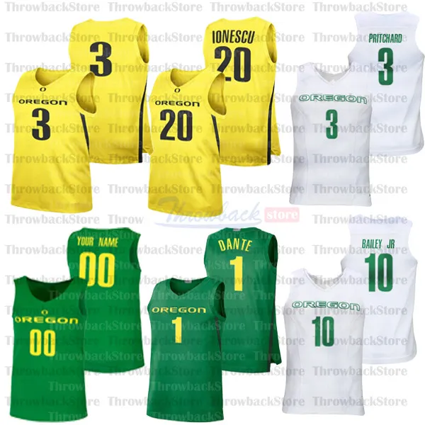 Basketbal Custom Oregon Ducks Jerseys 3 Payton Pritchard 5 Chris Duarte 32 Anthony Mathis 33 Francis Okoro