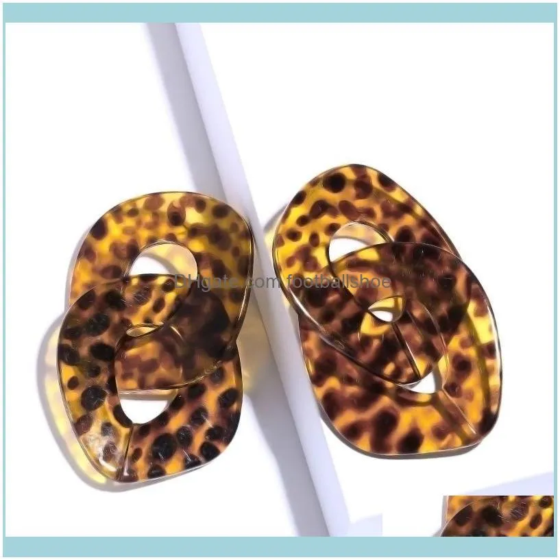 Designers Fashionable new female geometric leopard personalized acrylic Earrings accessories
