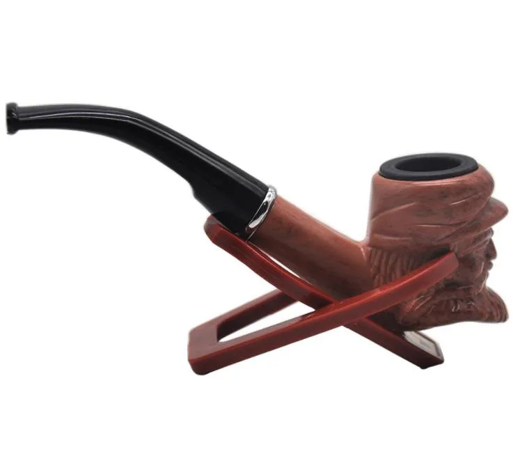 Classic Beard Old Man Wooden Made Smoking Pipe Set Dry Herb Tobacco Burner Pipes 135mm Smok Tub Accessories Device SN2989