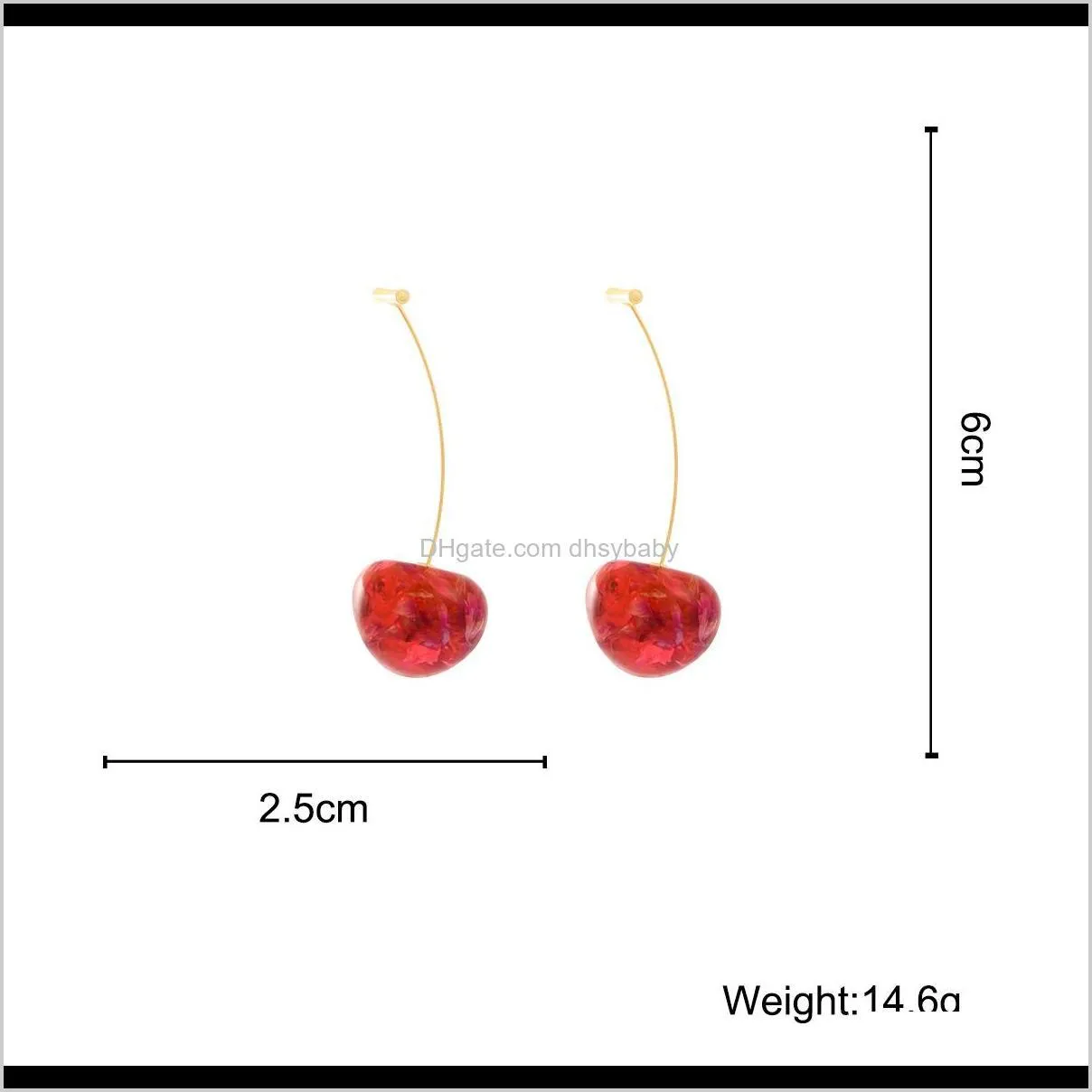 sweet fruit cherry earrings japan korean chic cherry acrylic long dangle drop earring for women party jewelry gift