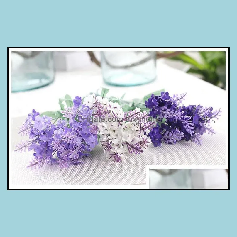 10 Heads Artificial Lavender Bouquets 3 Colors Foam Flower For Wedding Decoration Home Decoration Weddingzone Provided: MW02611