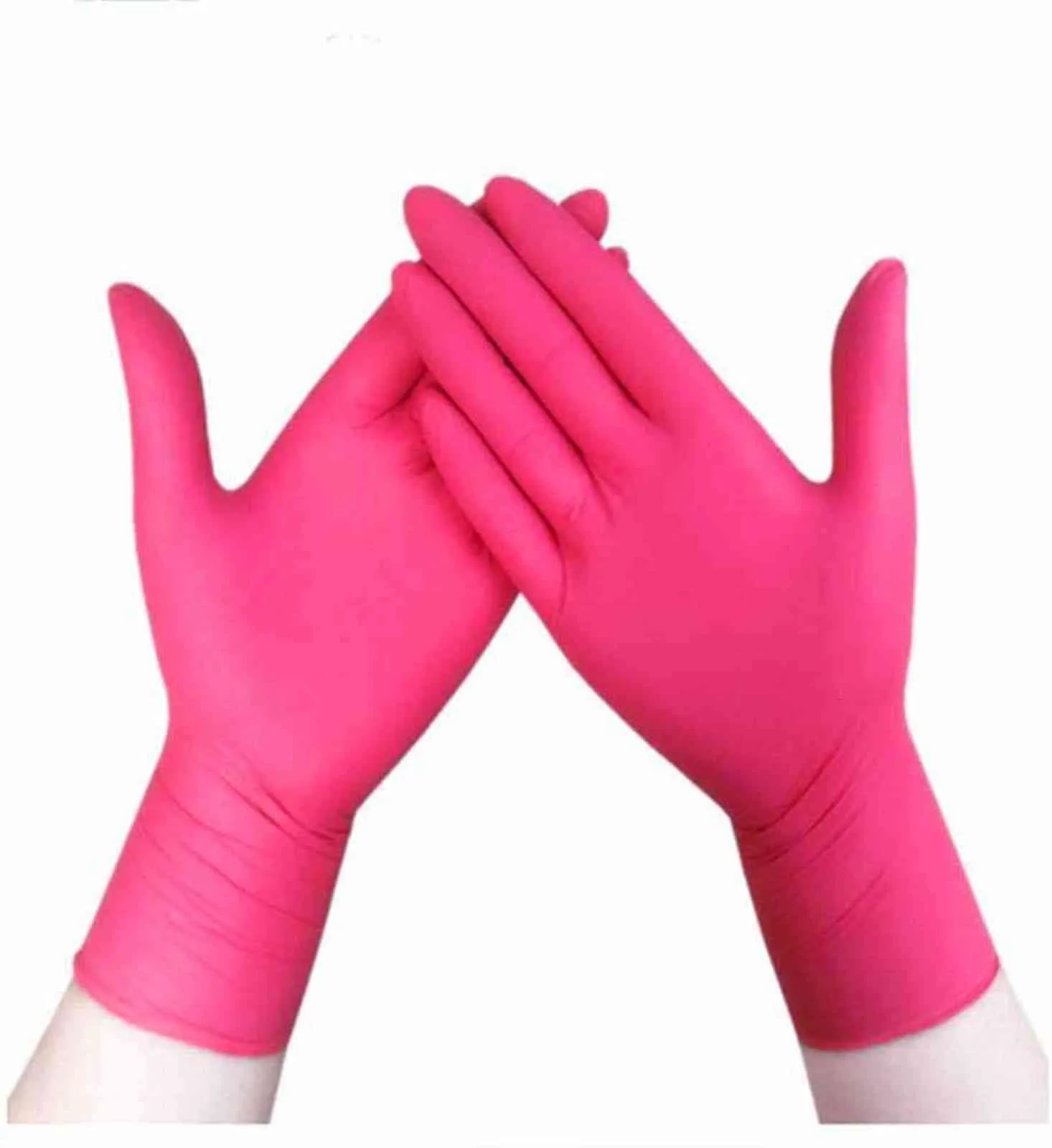 ピンクの足のニトリルの手袋、粉末のない、ラテックスゴム使い捨て可能な手袋の非滅菌、食品金庫、100の便利なディスペンサーパック