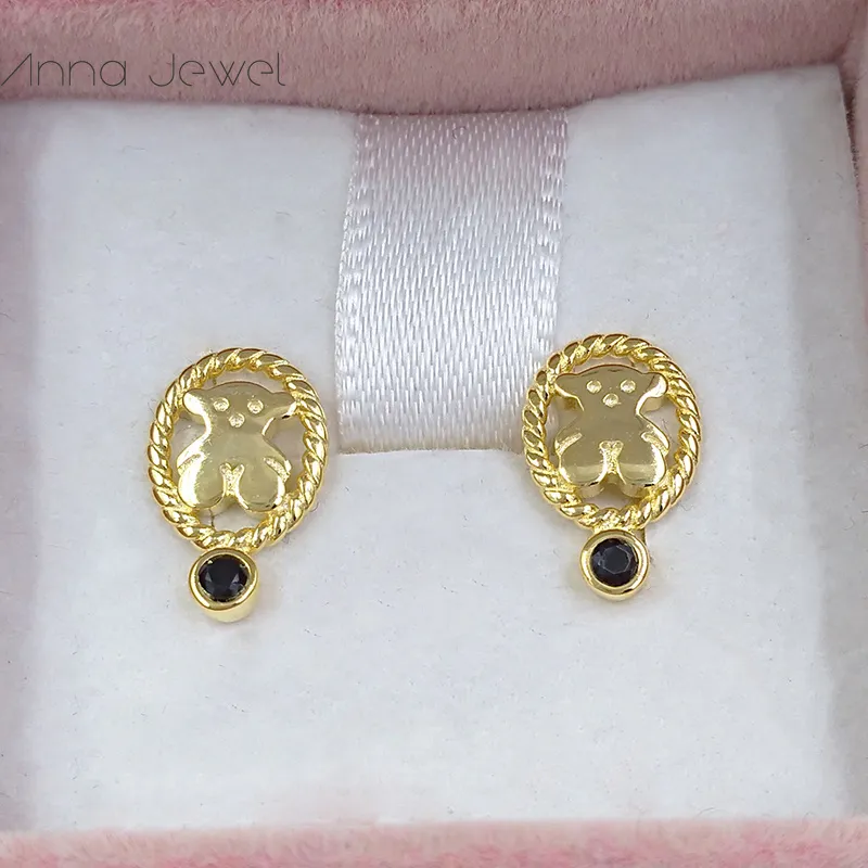 Urso Jóias Fazendo Kits 925 Brincos de Prata Esterlina para Mulheres Gold Vermeil Charms Moda Studs Conjuntos Adolescente Menina Partido de Casamento Europa Estilo Aniversário Presente 712323540