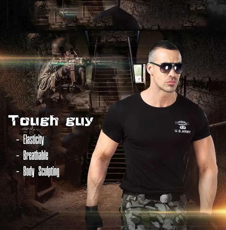 Summer Military Cotton shirt with t shirt for Men - Body