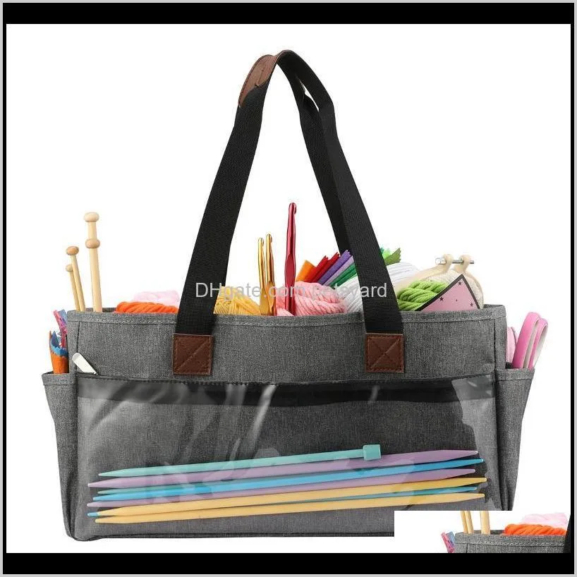 portable women tote yarn wool storage bags crochet hooks thread holder cases pouch diy sewing organizer bag knitting other arts and