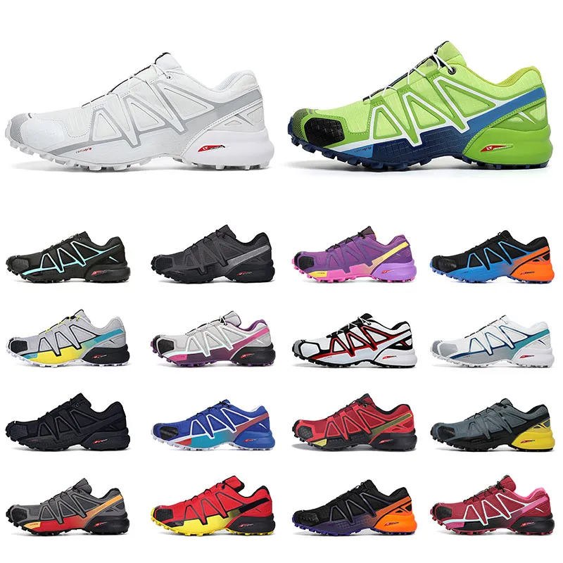 Salomon Speed ​​Cross 4 CS Autentiche scarpe da ginnastica da donna per uomo e donna Classico tutto nero bianco verde rosa blu Scarpe da ginnastica da donna da uomo taglia 36-47