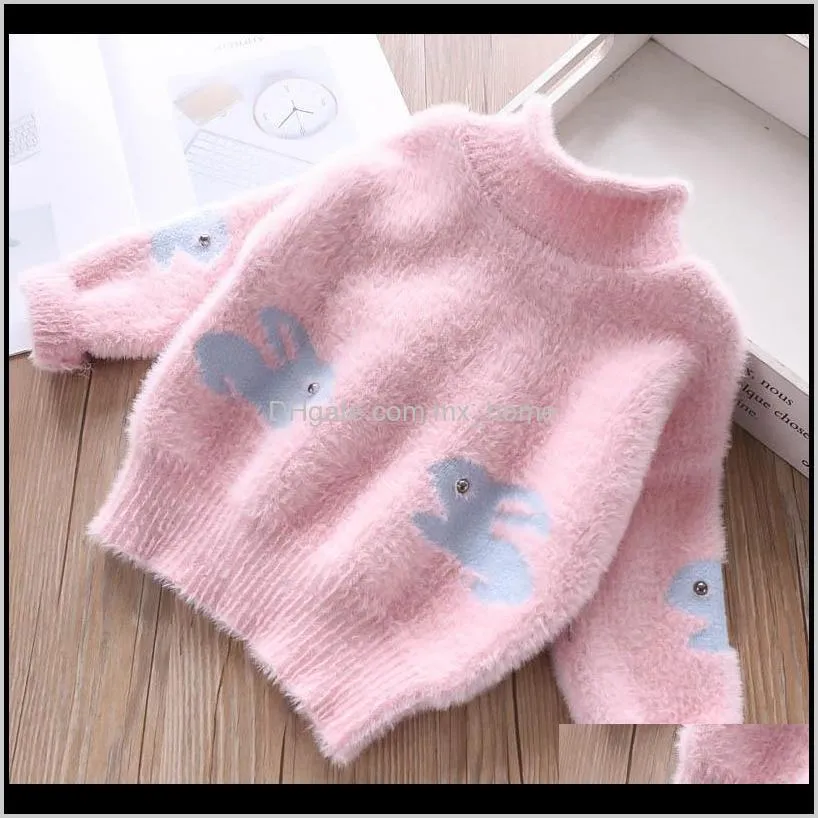 cartoon animals girl sweaters winter girl sweaters 2 4 years toddler knitting pullovers top korean style cardigans warm kids 201104