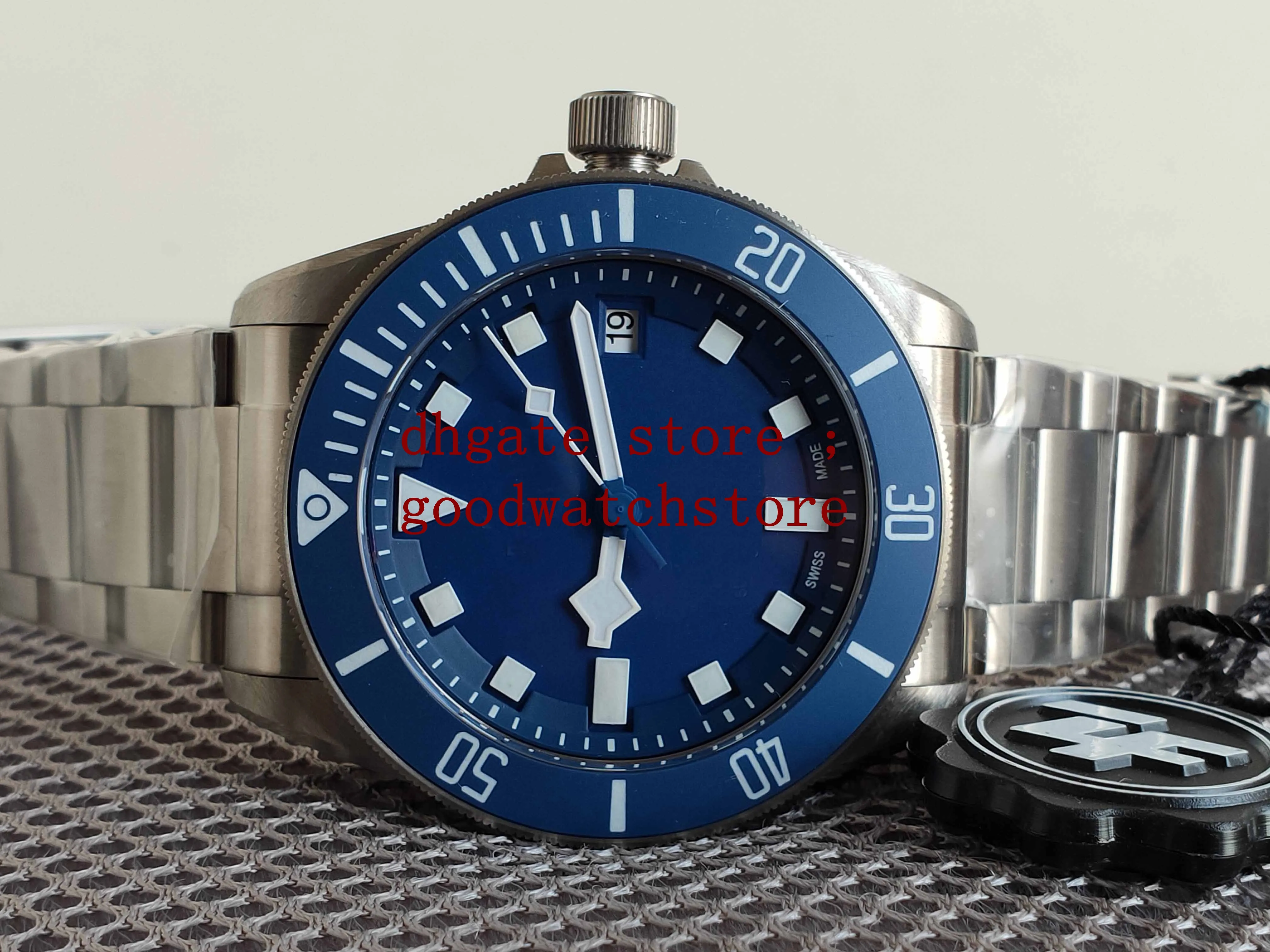 ZFF 2 Wristwatches Męskie Blue Matt Dial Automatyczne 42mm Cal.2824 Zegarki Mechaniczne Master Szczotkowane Tytan Mężczyźni Przypadek Uniderectional Diver Bezel