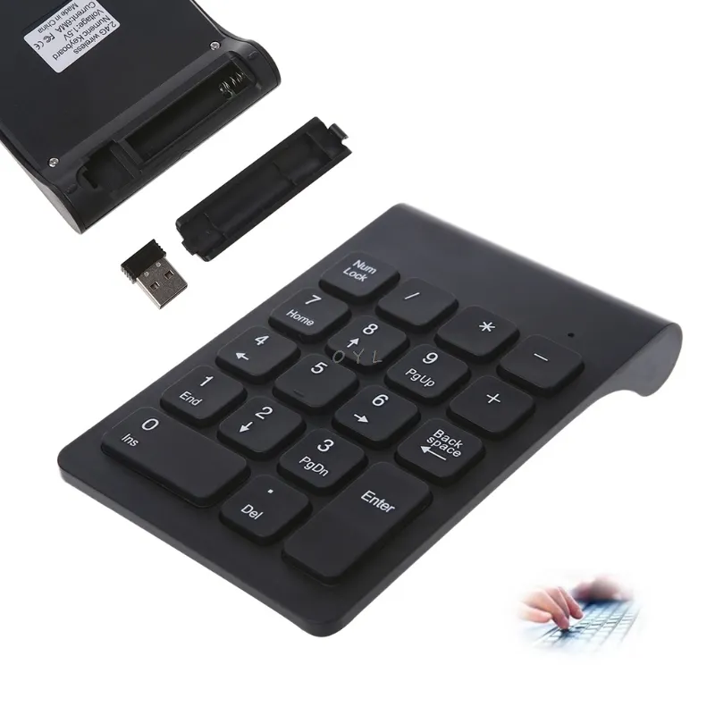 Nytt bärbart 2.4G trådlöst digitalt tangentbord USB-nummer PAD 18 Keys Numeric Keype