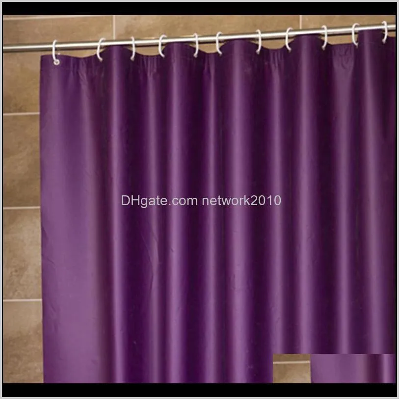 purple/beige thick peva shower curtain high quality waterproof mold proof solid color bathroom curtains with hooks home decor