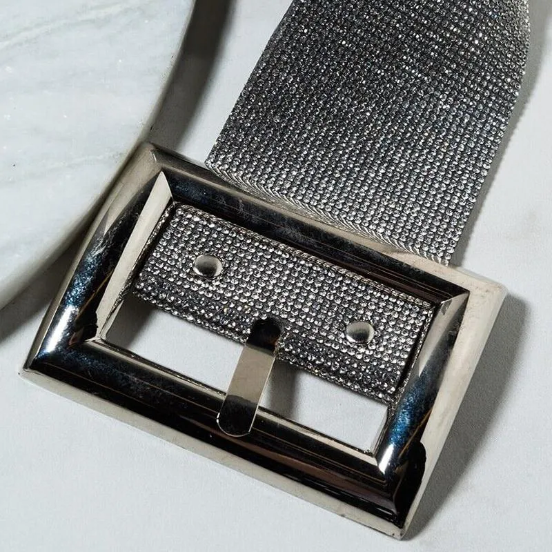 Diamond silver belt on sale