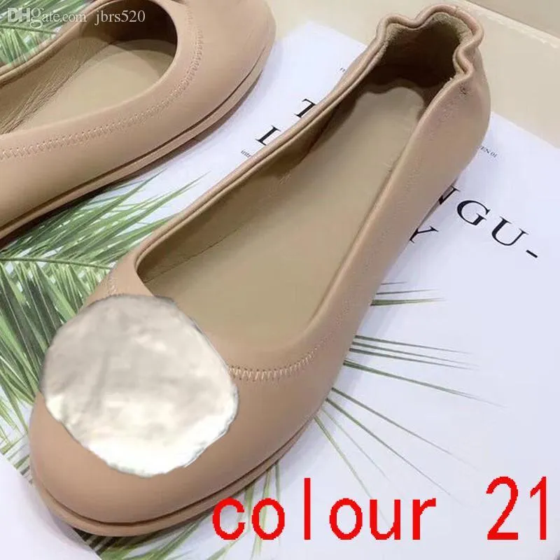 designer Dress Ballet shoes Spring Autumn 100% Soft sheepskin Metal Skull fashion women Flat Egg roll boat shoe Lady leather Lazy dance Loafers Large size 34-42 With box