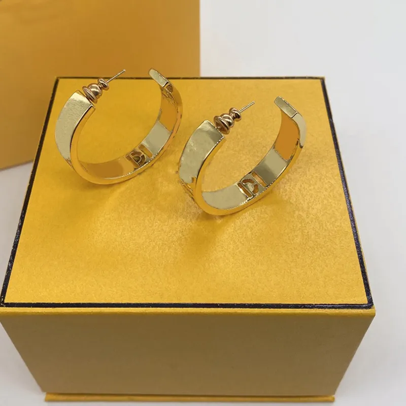 2022 Дизайнерские Золотые Серьги Для Женщин Серьги-кольца Luxurys Дизайнеры Письмо Подвеска F Любовь Серьги Для Подарка С Коробкой D2202266Z