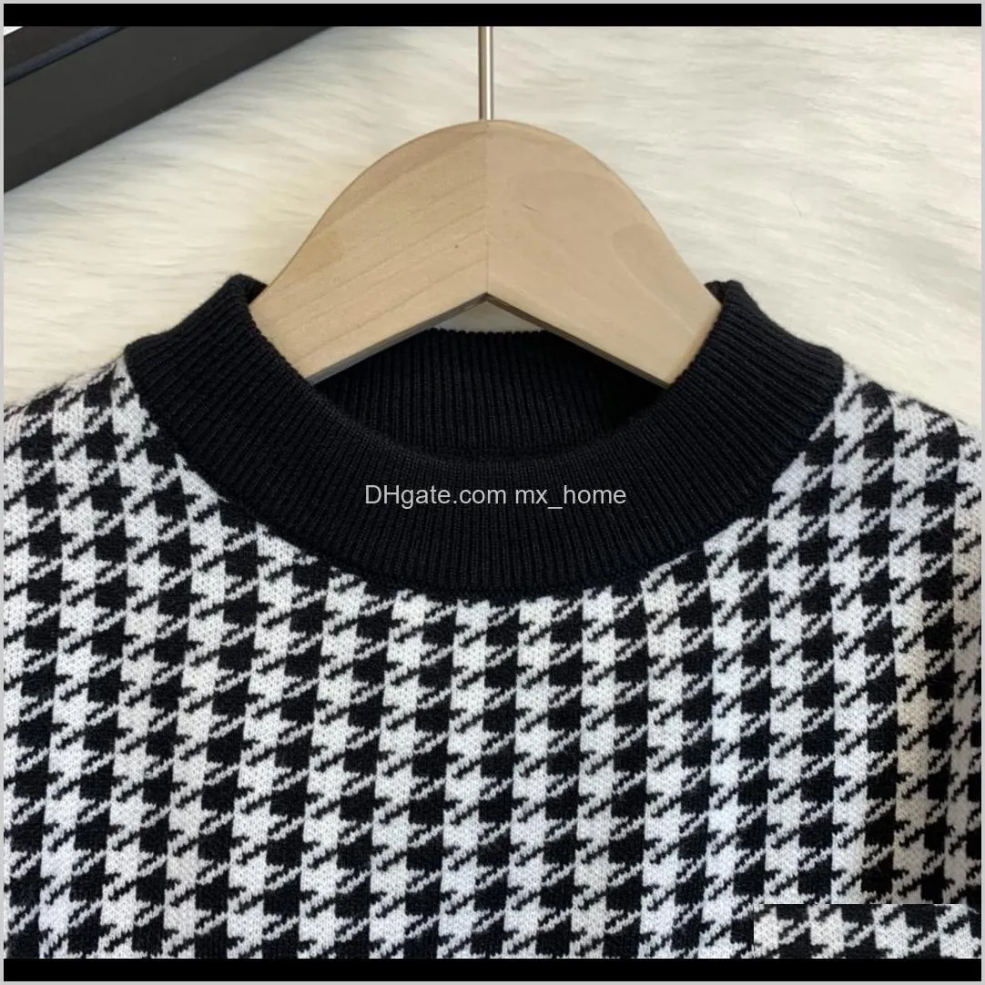 2021 new luxury design imported cashmere blended thick warm dress high-end super classic retro puff sleeve girls dress shipping