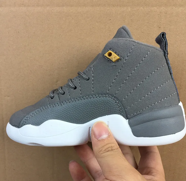 Chaussures de basket ball pas cher pour enfants 12 12s Sunrise Bordeaux Wolf Flu Game The Master Taxi French Blue Barons Gym Red Sports baskets