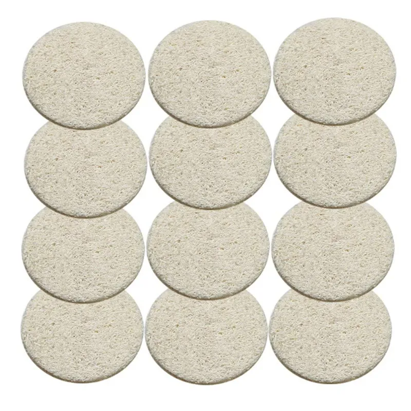 6 cm rundes, natürliches Luffa-Pad, Gesichtsreinigungsschwamm, Waschbürste, Entladungs-Make-up-Reiniger F216293