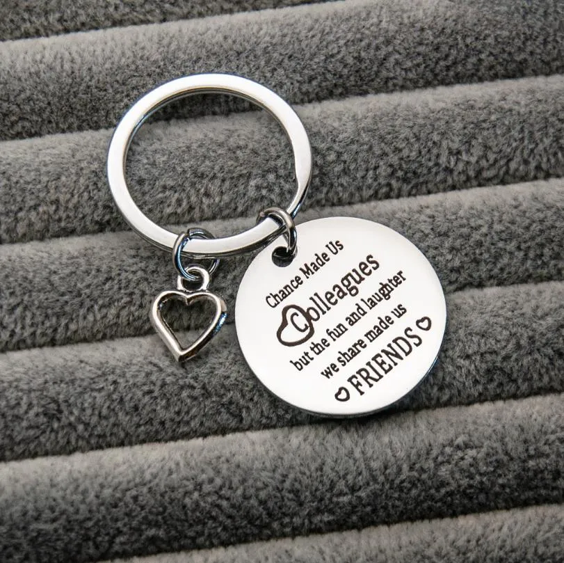 Amizade Amizade Chaveiro Chavão Chance nos fez Colegas Engraçado Bonito Aniversário Presentes Vá embora Keychain Acessórios