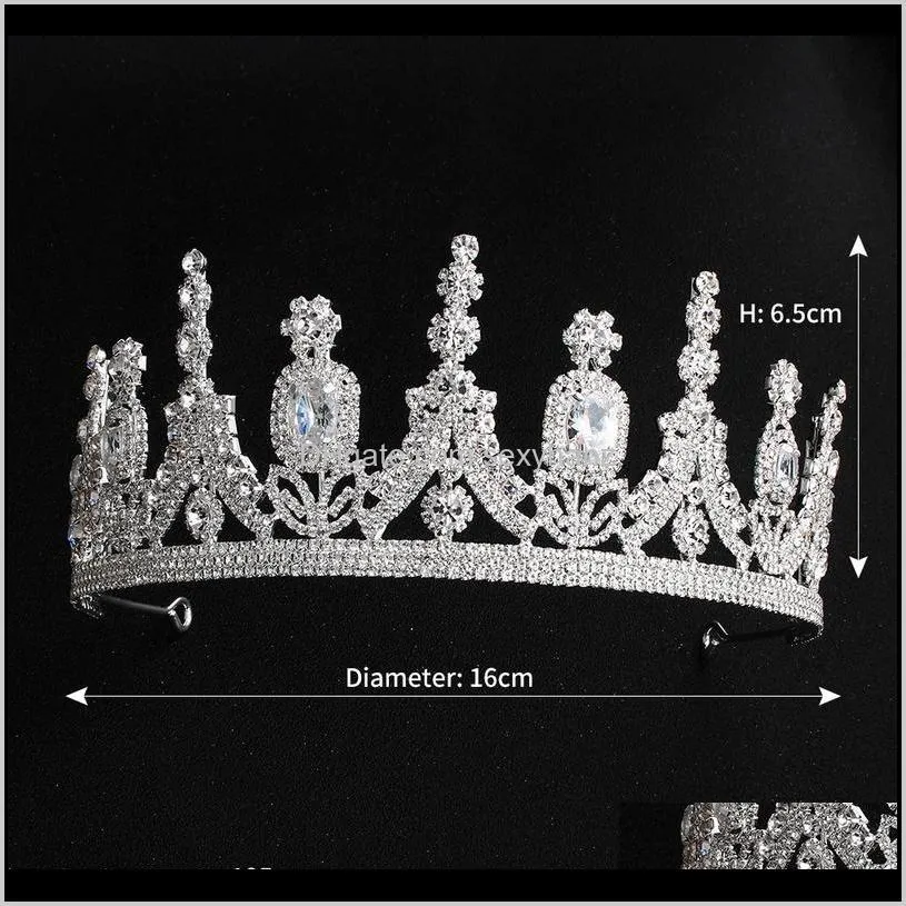 fun-beauty bride inlaid zircon crowns princess crystal crowns wedding dress headdresses cosplay stage drama popular accessories