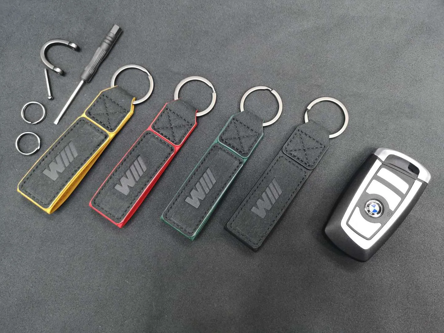 من جلد الغنم المتطرف من جلد الفراغ بالسيارات التلقائية Mechain keyyring keyring حامل مفتاح مناسبة لـ BMW M Car Key Case274i