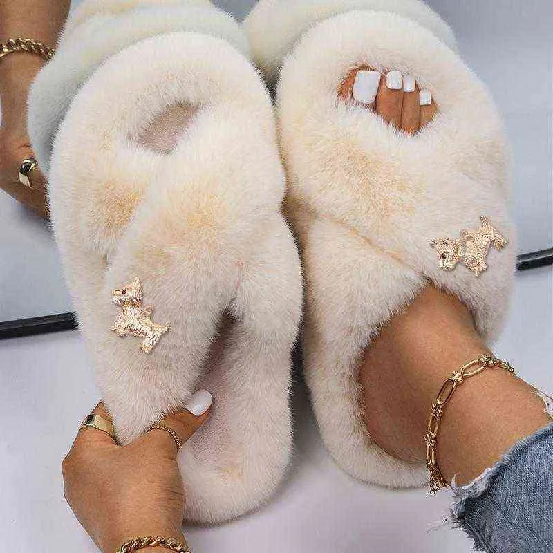 Womens fluffy sales sandals